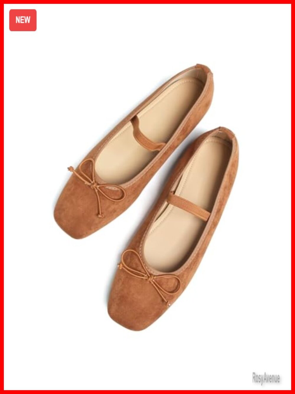 PU Leather Flats for Women Square Toe Buckle Slip-On Work Shoes